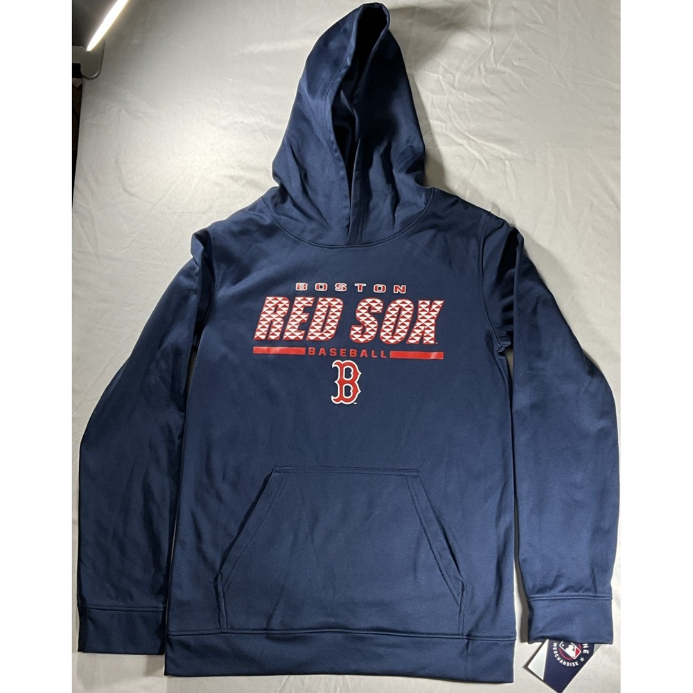 MLB Boston Red Sox Baseball Hoodie/Sweatshirt Pockets Blue Boys XL 16-18